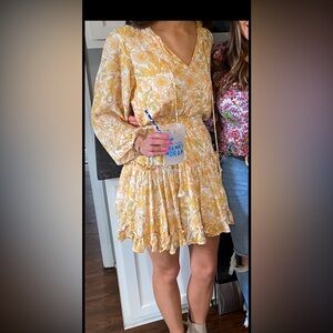 Dear John long sleeve yellow floral dress